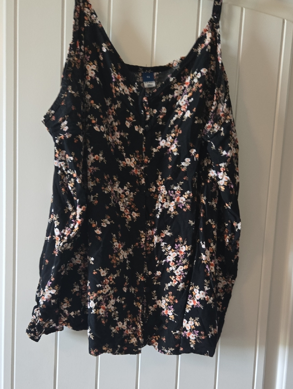 Old Navy Black Floral Camisole Tank Top